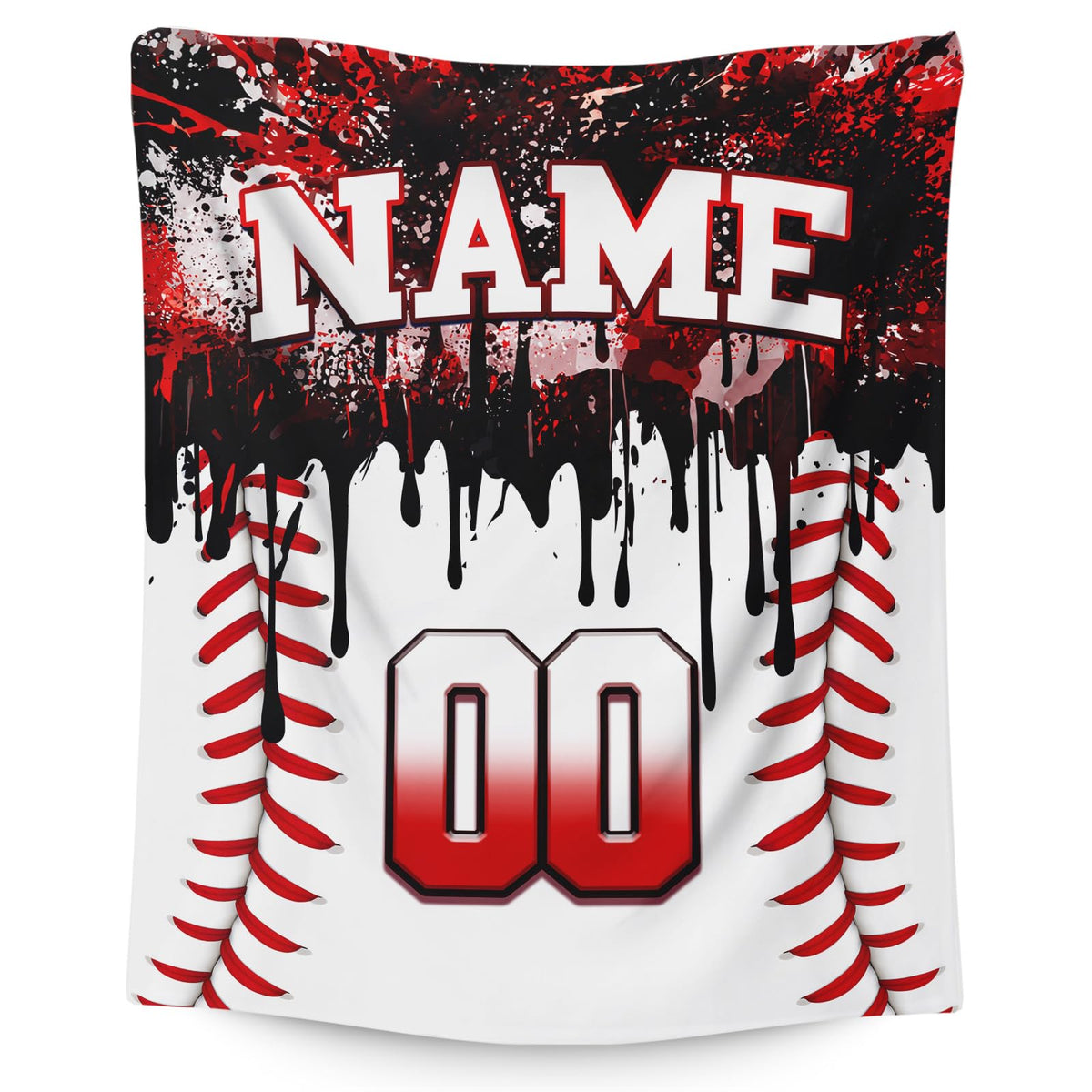 Kids Blanket Custom Baseball Blankets, Splashed Ink Throw Bed Travel