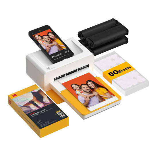 KODAK Dock Plus 4x6'' Photo Printer, 10 Sheets, Docking & Bluetooth Smartphone Printer for iPhone & Android, Instant Color Prints, 4PASS Dye Sublimation