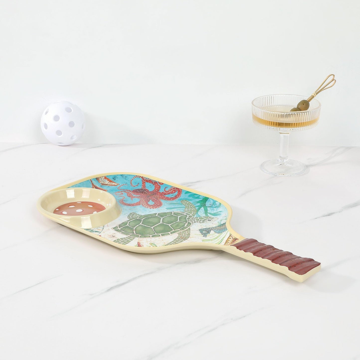 UPware Lovely Lemon Melamine Chip and Dip Snack Tray
