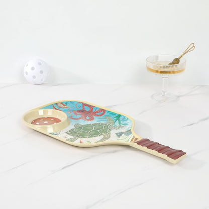 UPware Lovely Lemon Melamine Chip and Dip Snack Tray