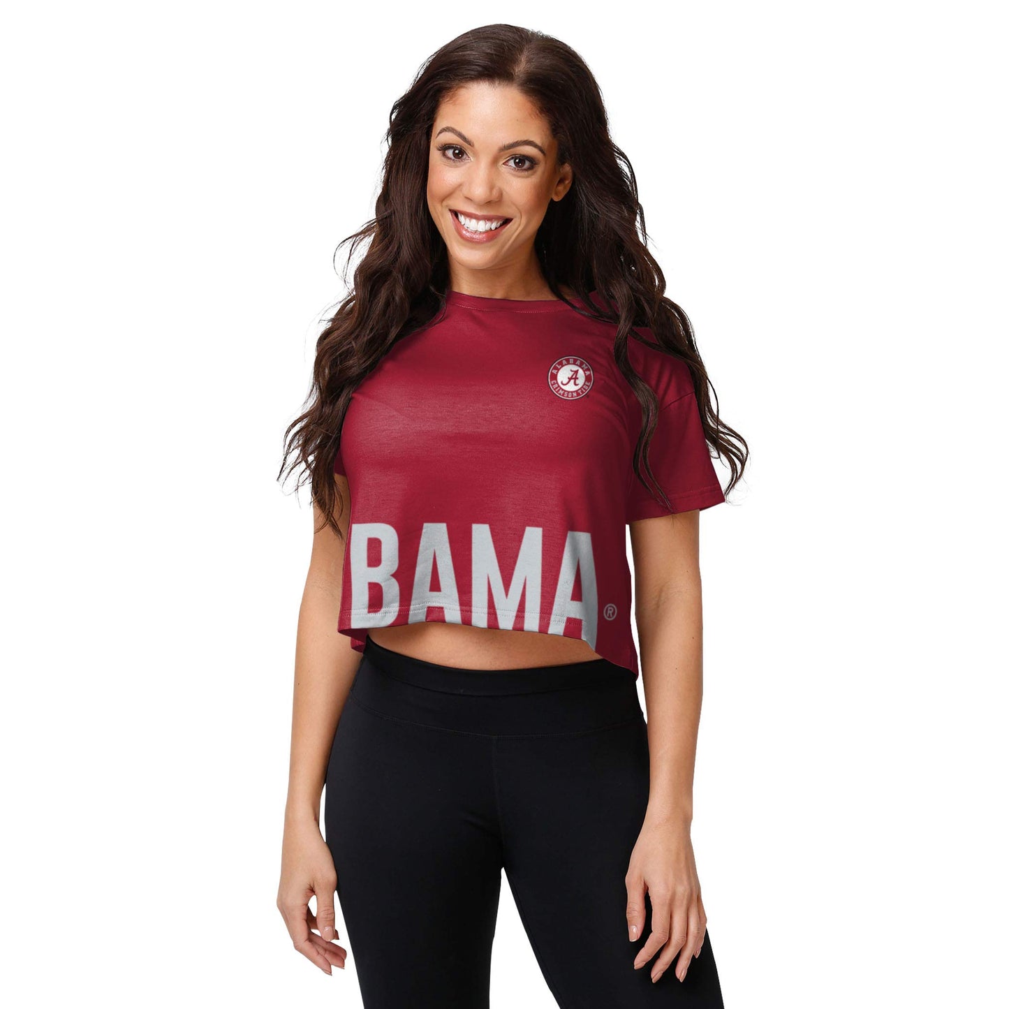 FOCO NCAA Womens Wordmark Crop Top Fashion Shirt