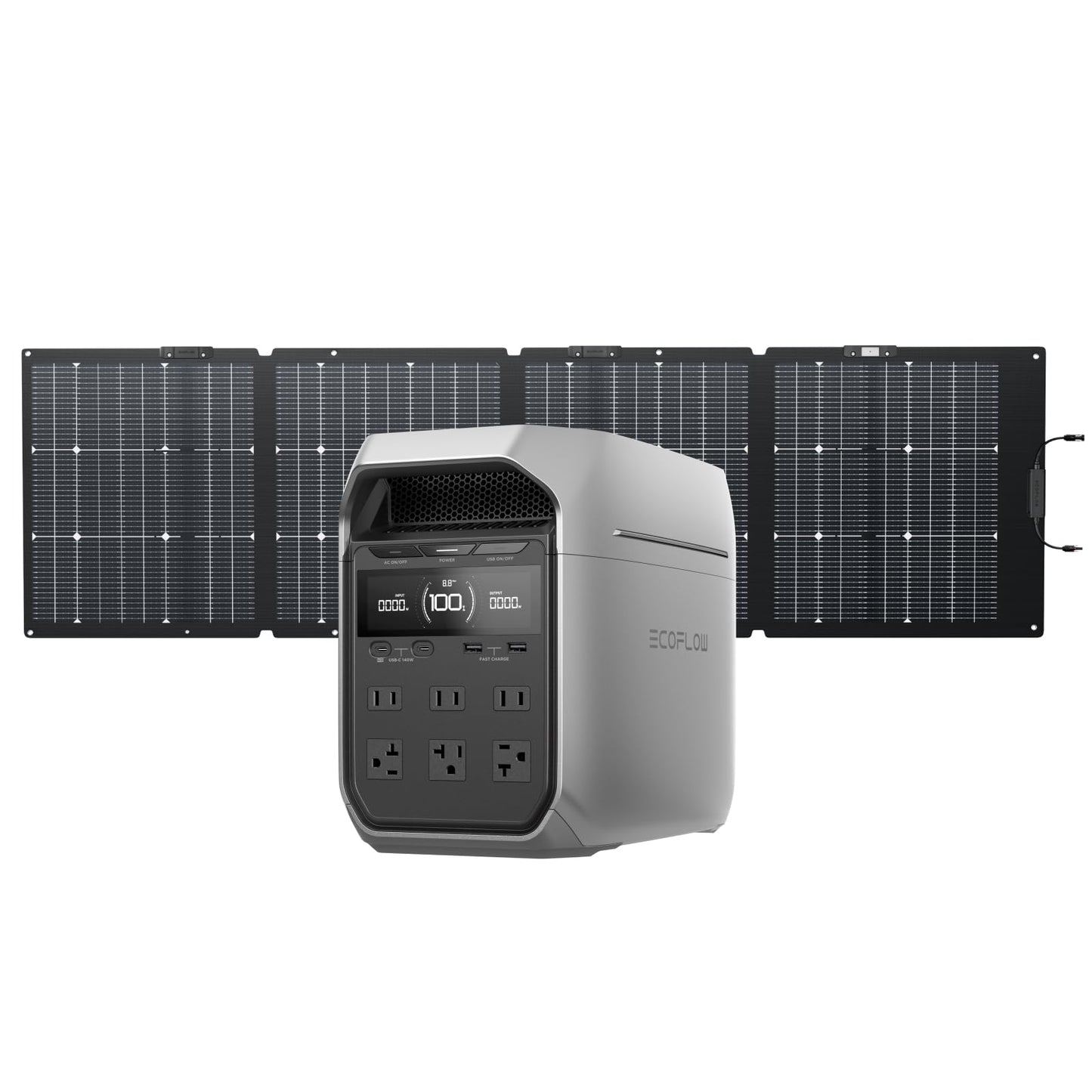 EF ECOFLOW Portable Power Station DELTA 3 Classic, 1024Wh LiFePO4 Battery, 1800W AC/100W USB-C Output, 1 Hr Fast Charge, Solar Generator for Home Backup, Camping & RVs (Solar Panel Optional)