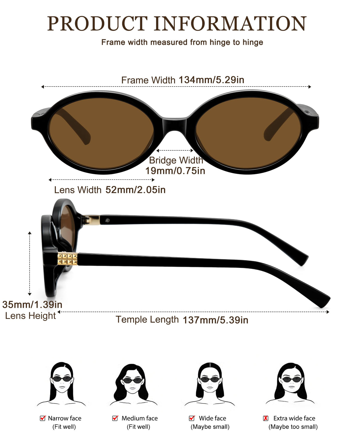 WOWSUN Retro Oval Sunglasses for Women,Slim 90s Vintage Fashion Shades