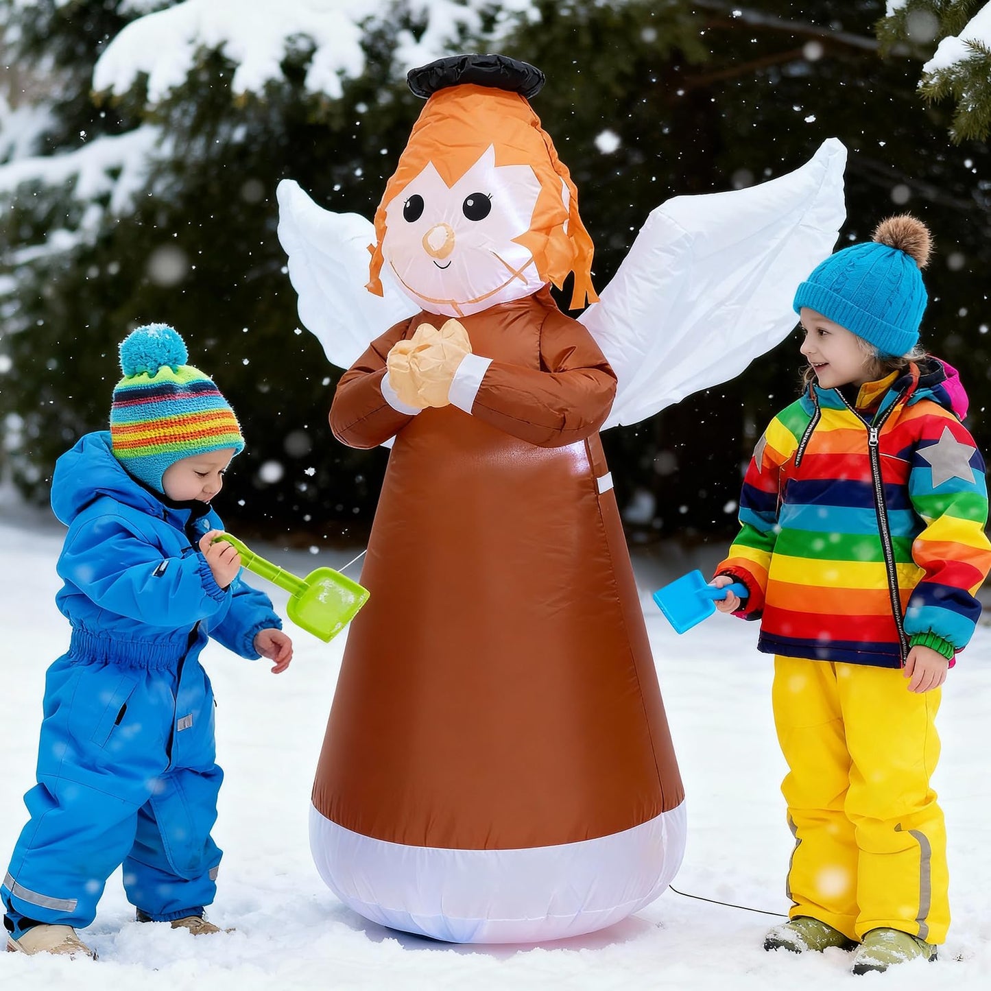 TRMESIA 8 Feet Jesus Birth Decoration Indoor Outdoor Inflatable Nativity Scene with LED Lights, Christmas Garden Lawn Decoration, Blow up Xmas Decor, Holiday Celebrations and Parties