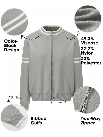 EXLURA Women Long Sleeve Zip Up