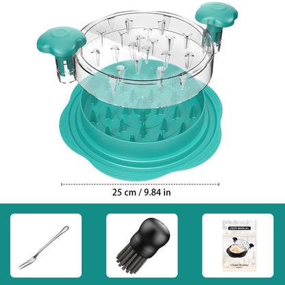 SURETIVIAN Chicken Shredder Tool Twist Large Chicken Breast Shredder with Brush&Fork, Visible Meat Shredder Machine, Anti-Slip Strip, Ergonomic Handle, BPA Free, Pork Beef Chicken(Hot Pink)