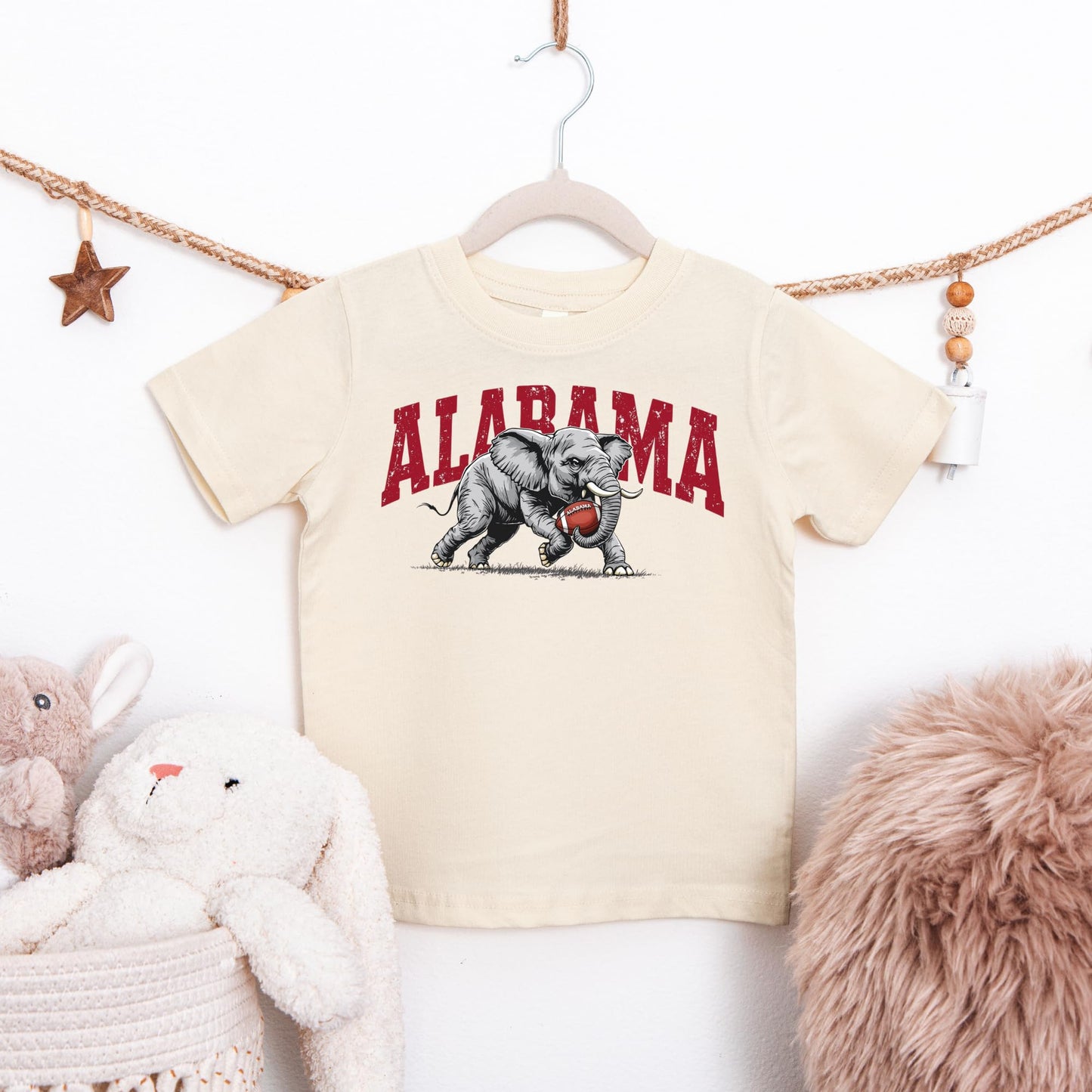Alabama Elephant Football T-Shirt – Vintage Sport Grey Tee – Retro Game Day Apparel for Men & Women