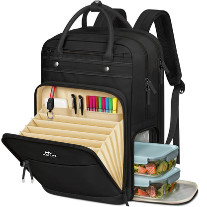 MATEIN Teacher Backpack with Lunch Compartment, 15.6 Inch Laptop Backpack | Detachable, with Organized Pocket, Commute Office College, Computer Backpacks for Men Women, Meal Prep Bag, Gift for Nurse