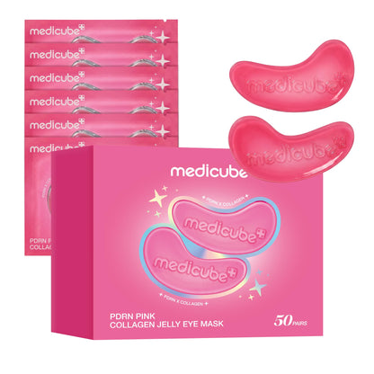 medicube PDRN Pink Collagen Jelly Eye Mask | Hydrogel Eye Patches with PDRN, Collagen, NAD | Refreshing for Puffy, Tired Eyes | Firming for Look of Wrinkles, Fine Lines | Korean Skincare (6 Pairs)