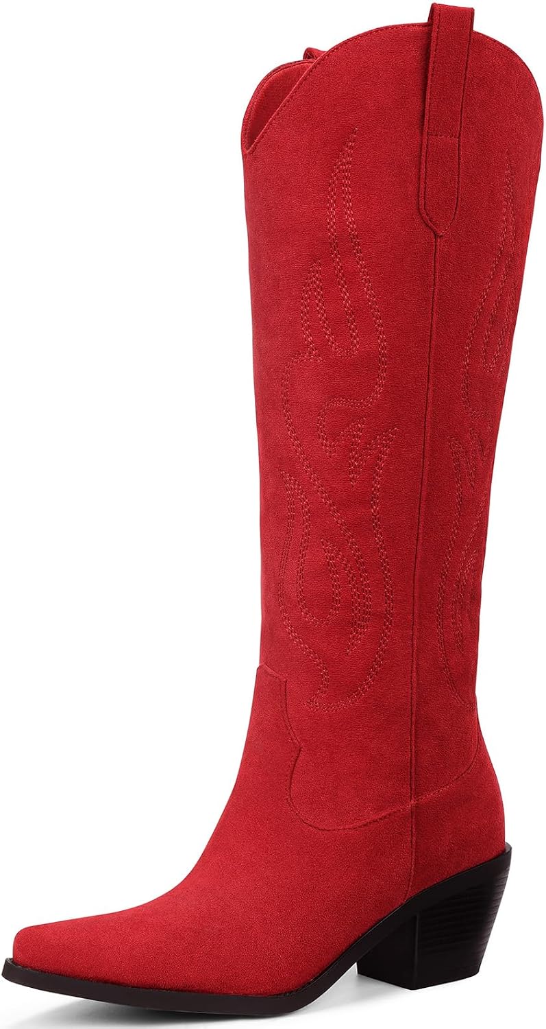 Western Knee High Wide Calf Cowgirl Boots