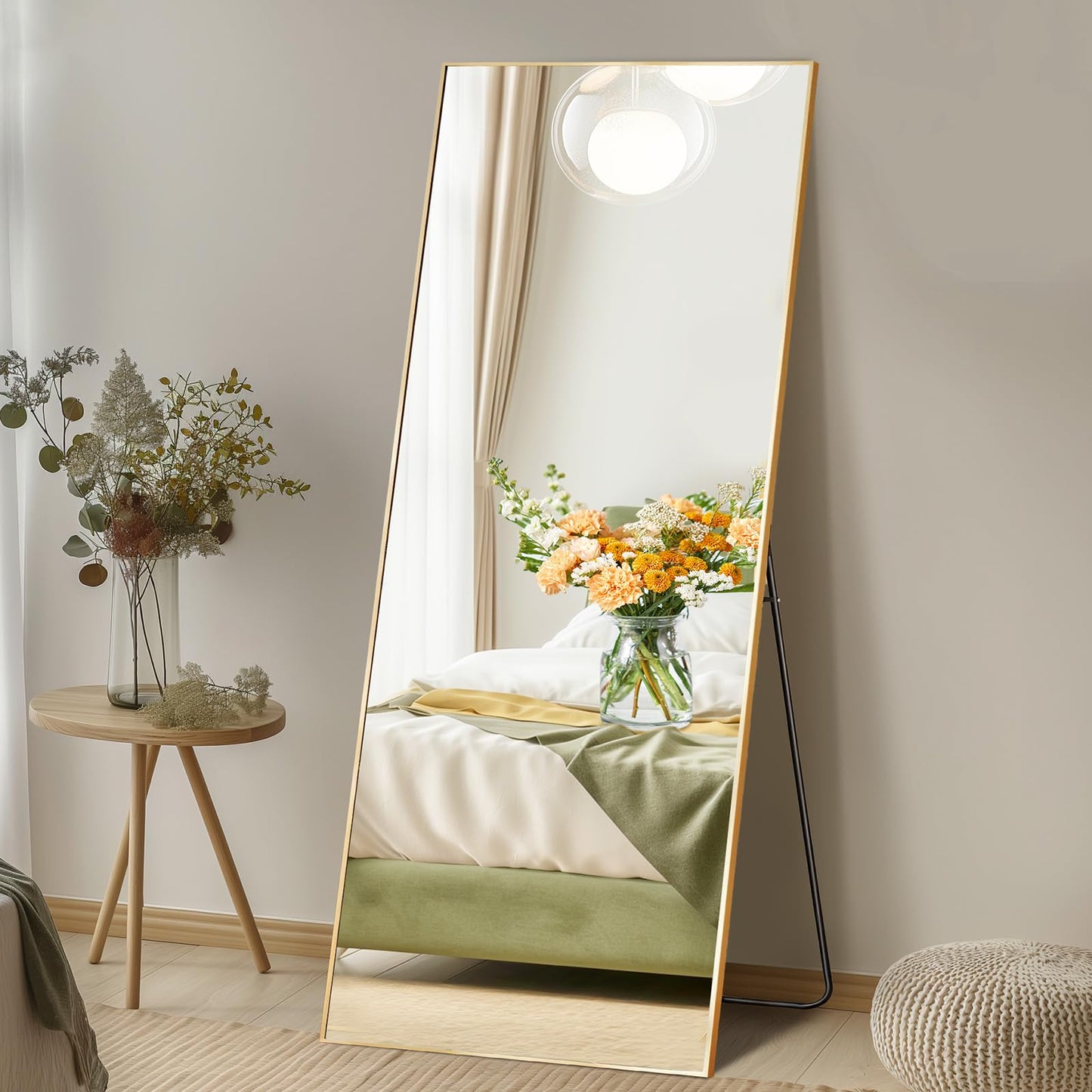 DUMOS 59"x16" Arched Full Length Mirror with Stand