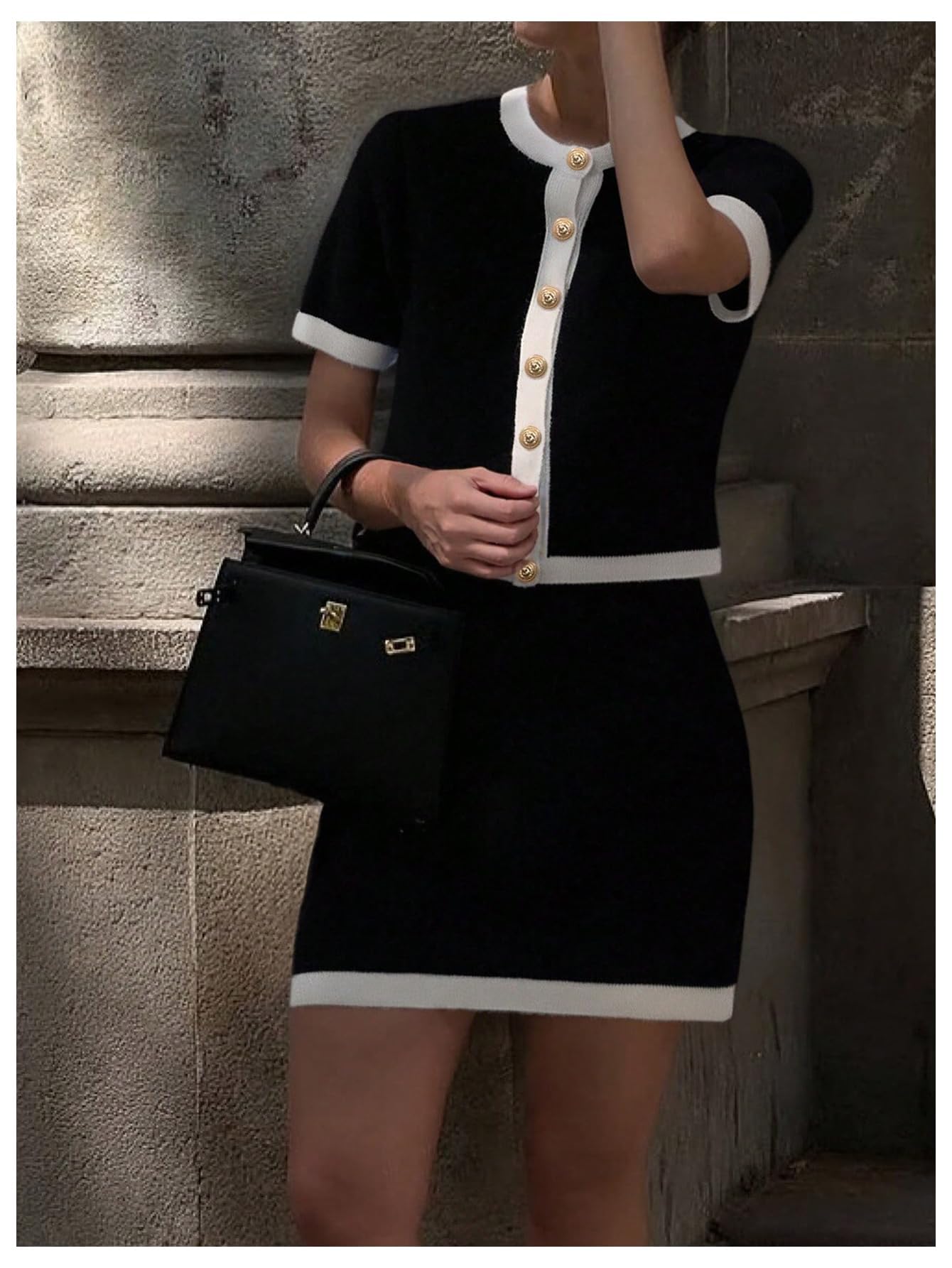 MakeMeChic Women's 2 Piece Sweater Skirt Set Old Money Outfits