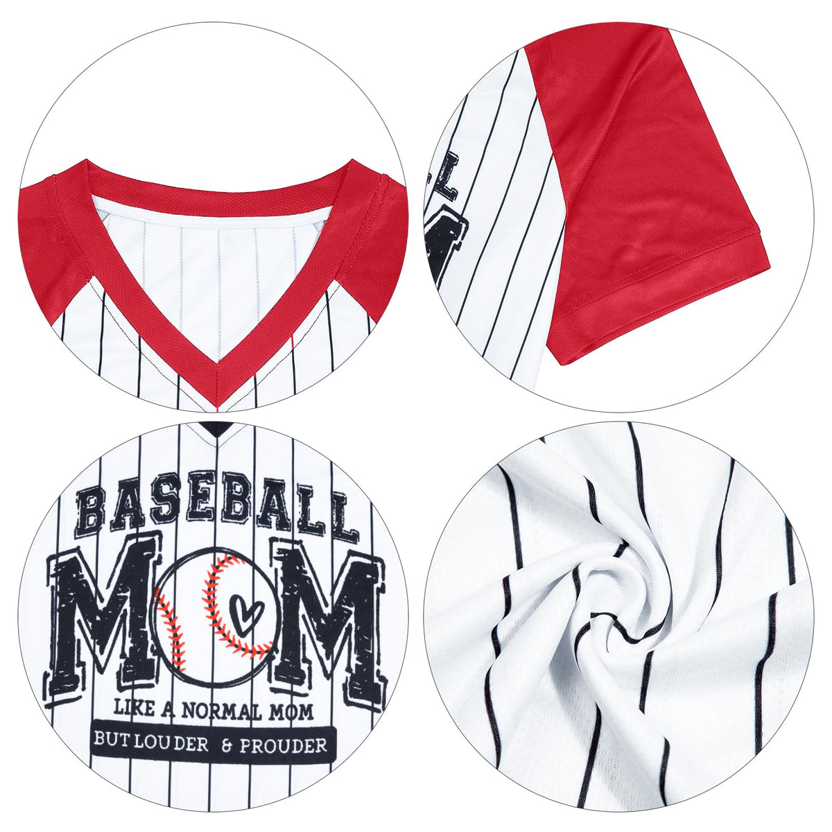 Baseball Mom Shirts for Women V Neck Baseball Stripe Outfits