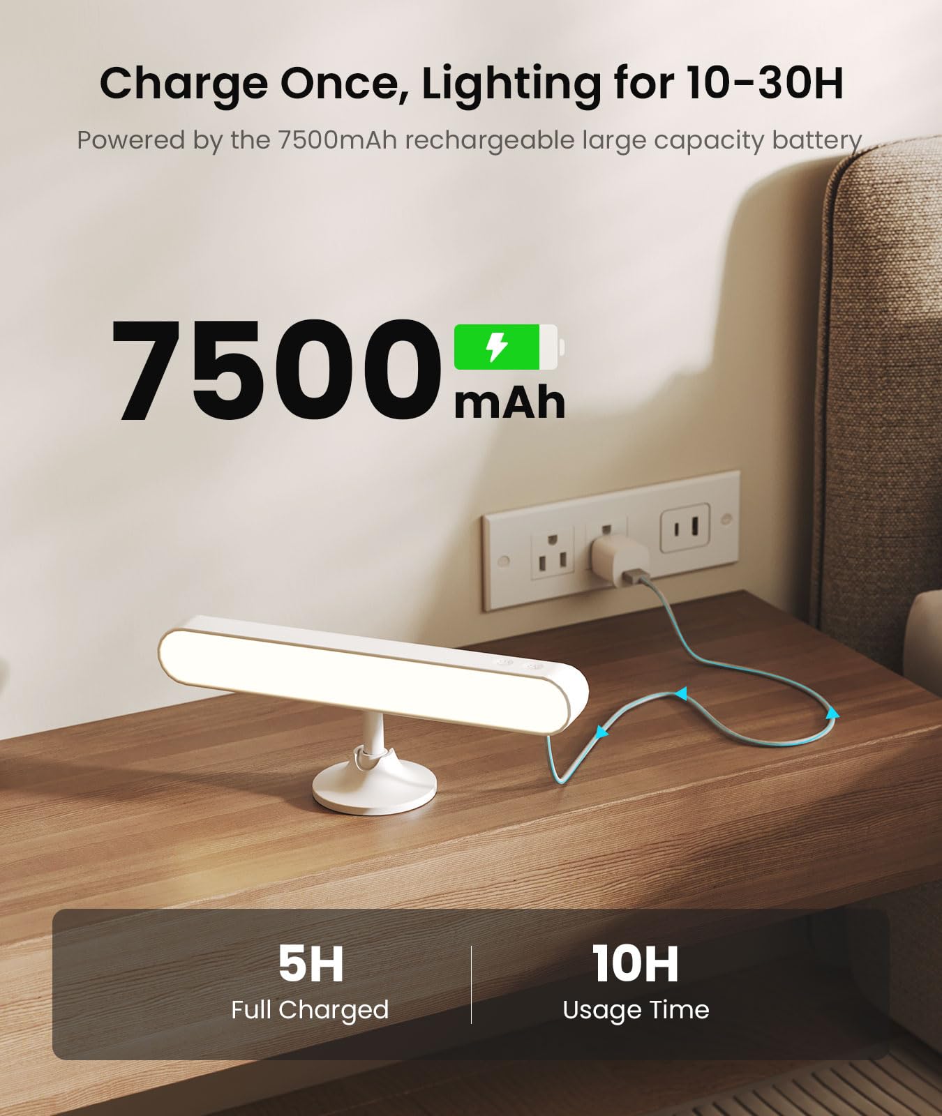 PopoIron Wall Sconce with 7500mAh Rechargeable Battery LED Wall Light for Bedroom with Remote Control, 3 Colors Wireless Wall Lamp 360° Rotation Dimmable Brightness with 15 RGB Colors,Black,1 Pack
