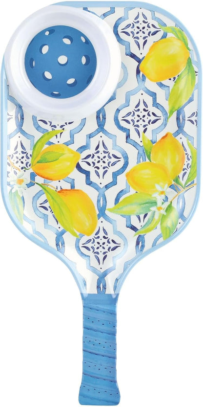 UPware Lovely Lemon Melamine Chip and Dip Snack Tray