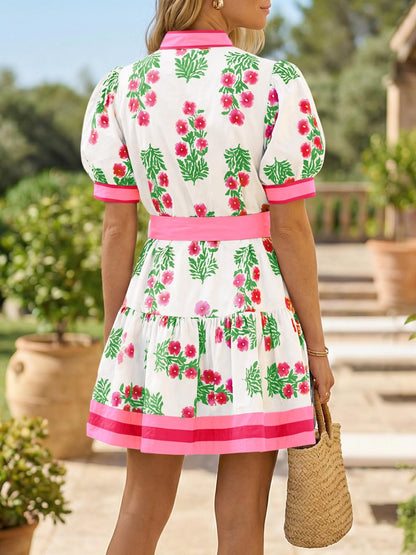 Wenrine Womens Summer Floral Mini Dress