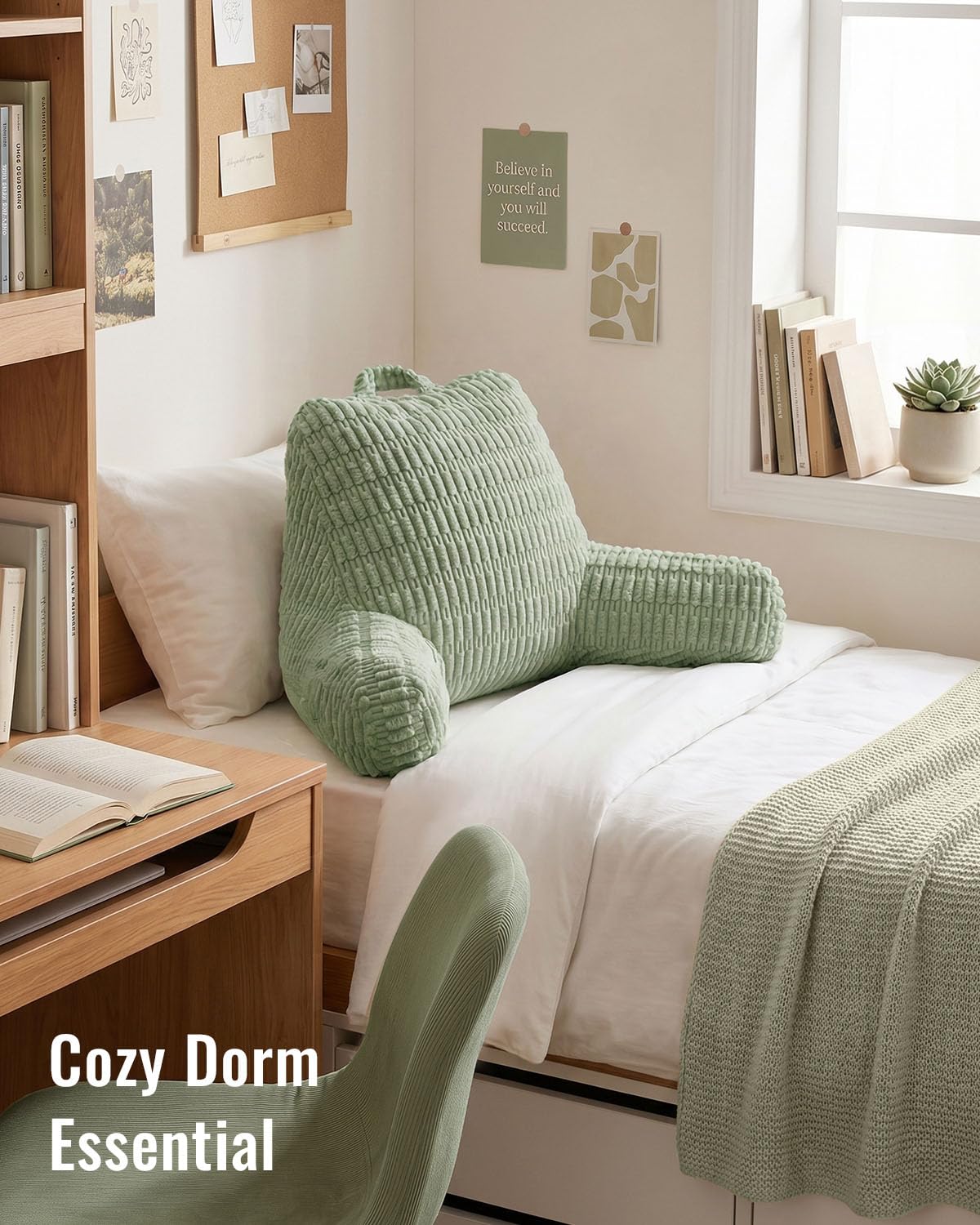 Blissful Diary Reading Pillow, Backrest Pillow with Shredded Memory Foam