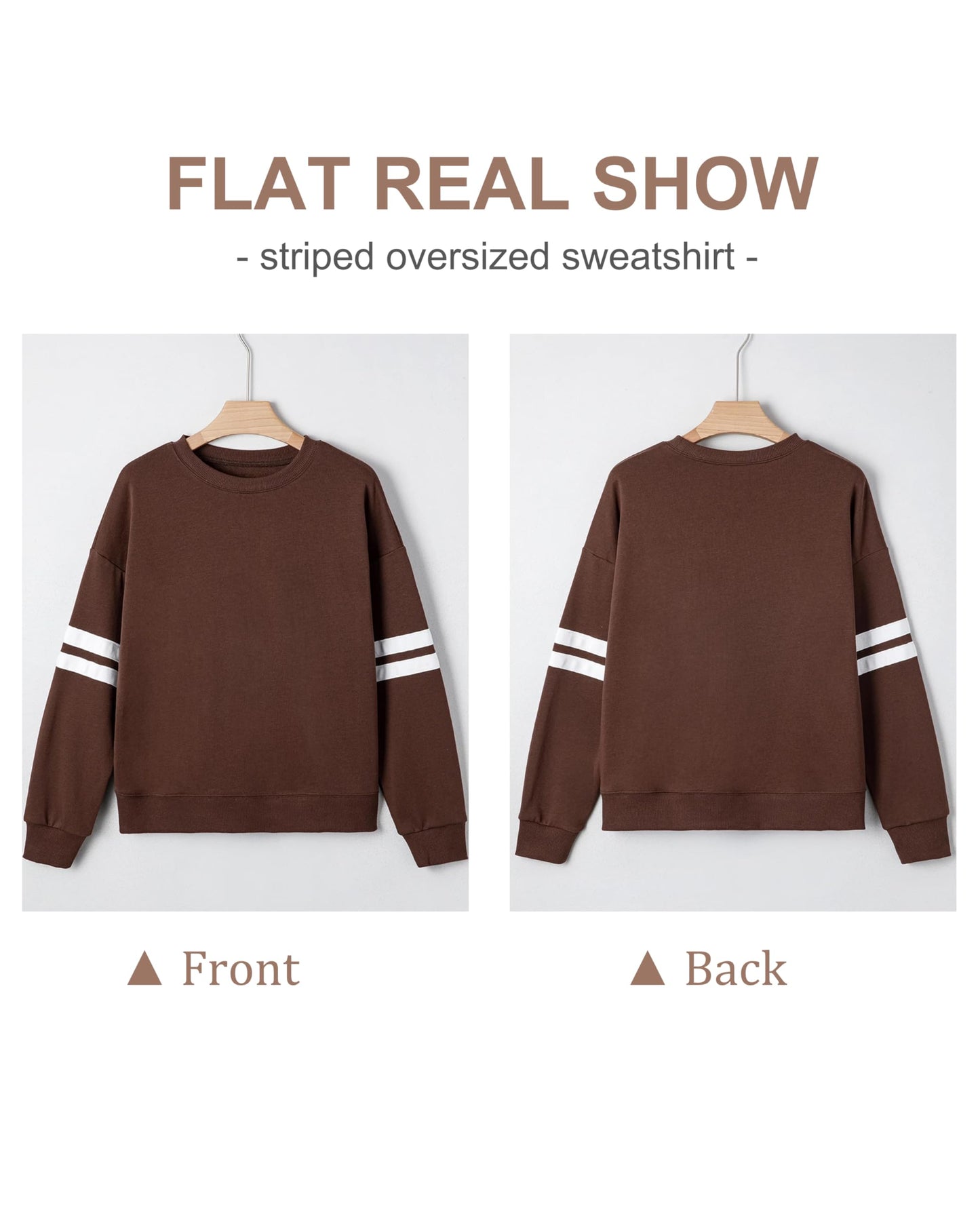 Selink Womens Varsity Striped Oversized Sweatshirt Crewneck Long Sleeve Casual Fashion Pullover Top Fall Outfits
