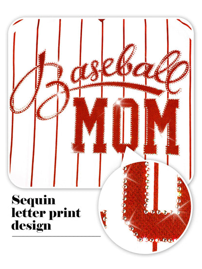 Baseball Shirt Women Baseball Mom Shirts Baseball Game Day Top