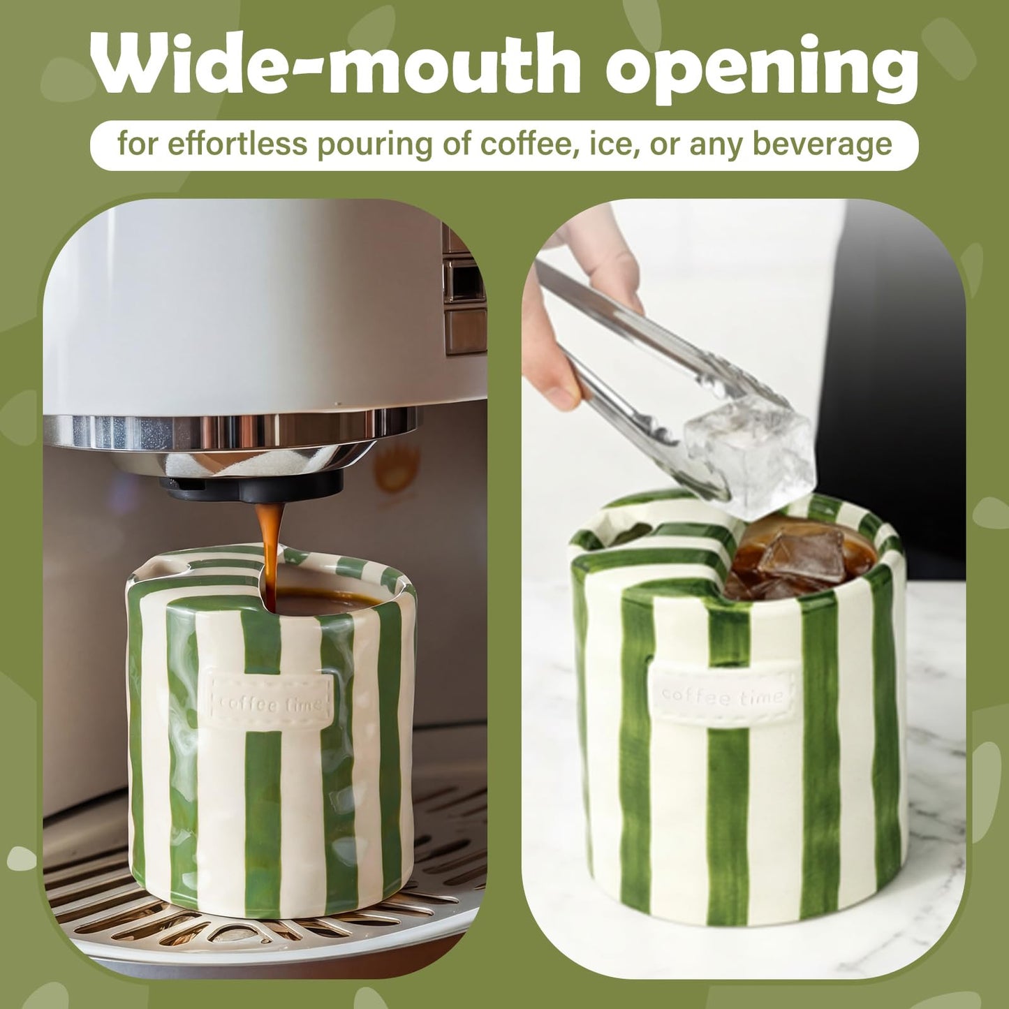 2 Pack Ceramic Mug with Sip Hole,