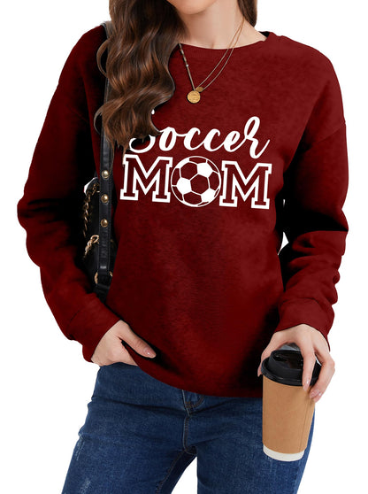 Womens Soccer Mom Sweatshirt Soccer Graphic Shirts Football Outfits