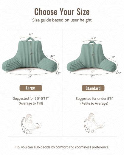 Blissful Diary Reading Pillow, Backrest Pillow with Shredded Memory Foam