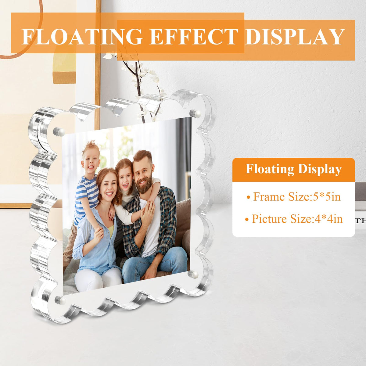 Chivalral 3 Pack 4x6 Acrylic Picture Frame, Double-Sided Tabletop Display