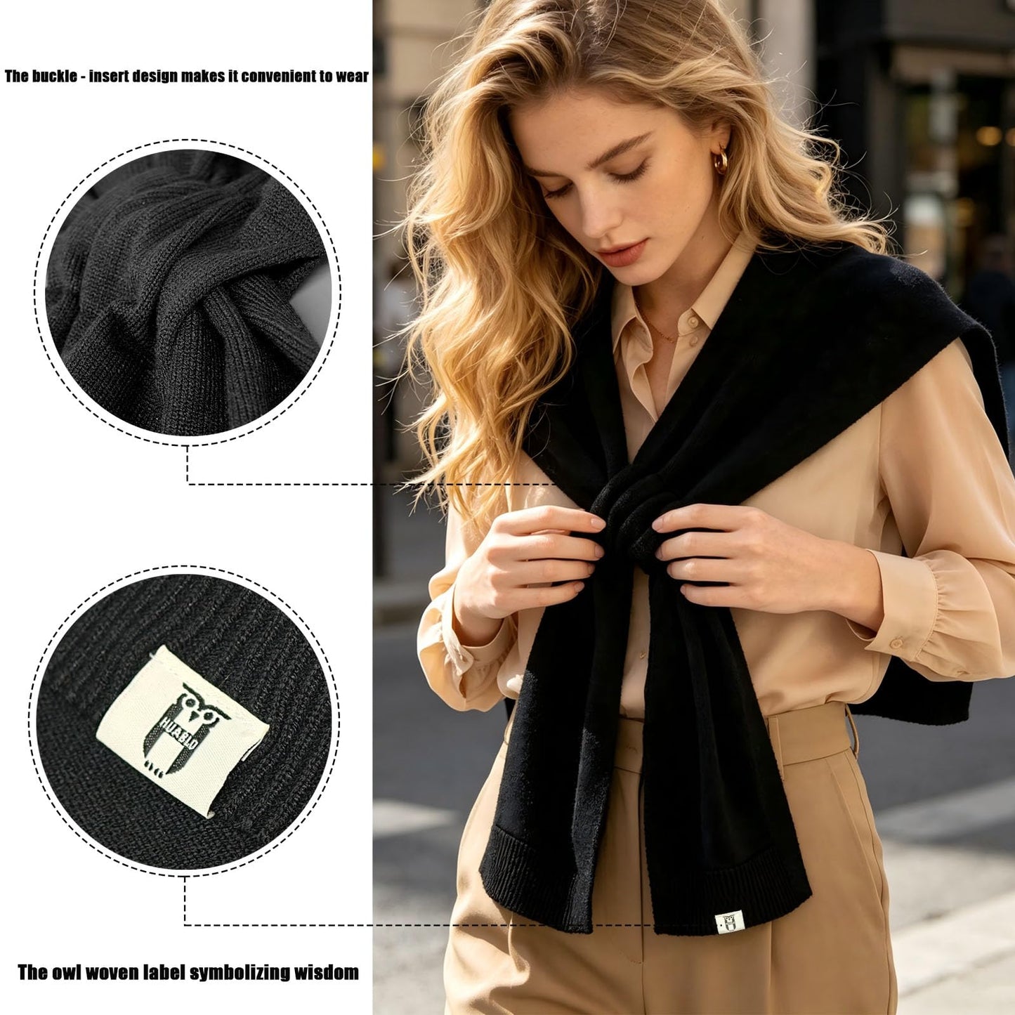 huablo Women's Fashion Knitted Shawl