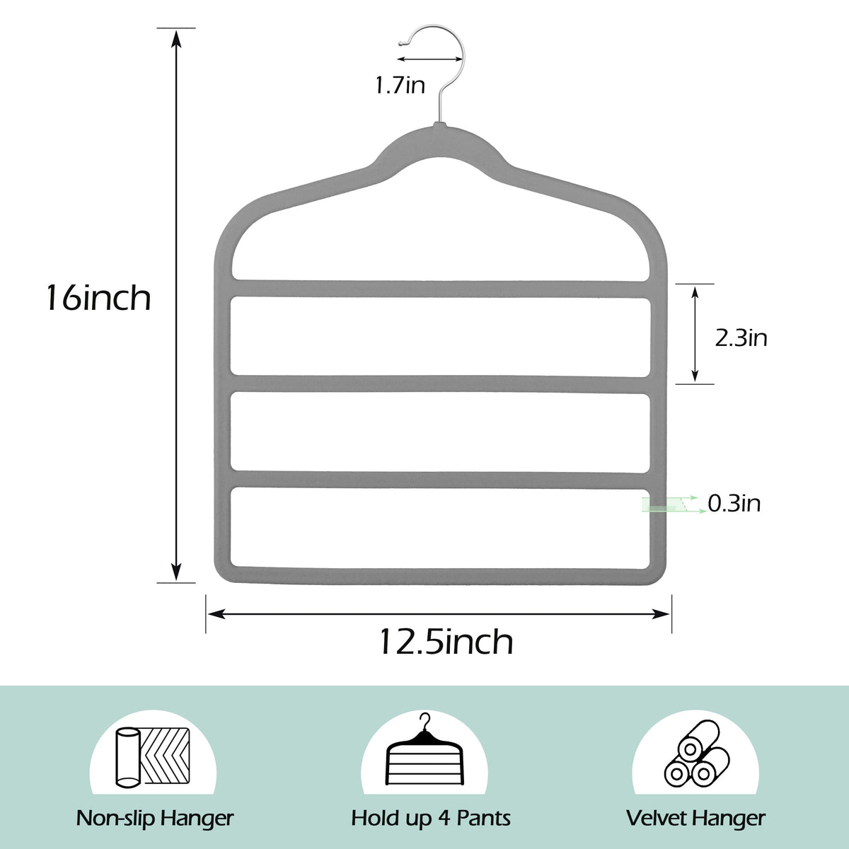 Velvet Pants Clothes Hanger Space Saving Non Slip Pants Shorts Hanger