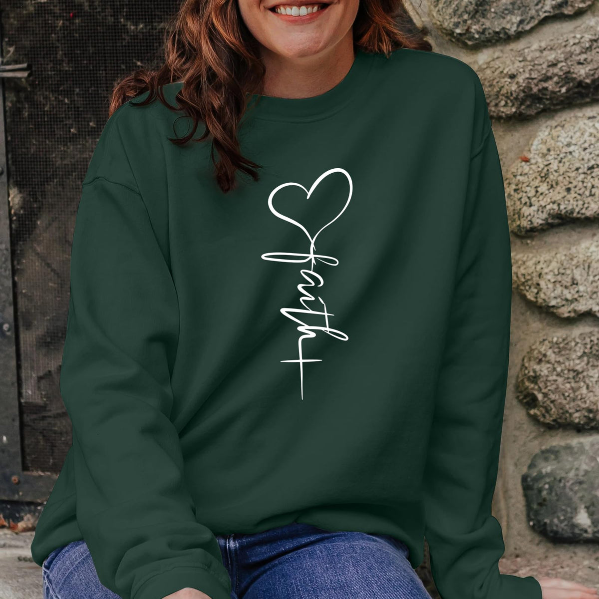 KIEKIECOO Faith Christian Sweatshirts