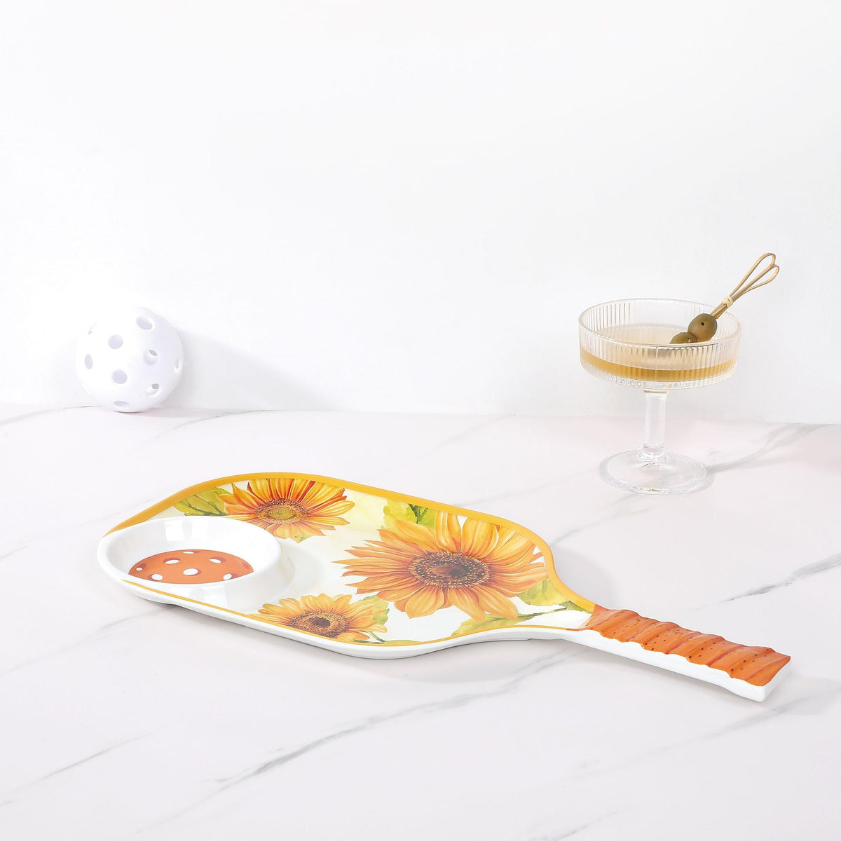 UPware Lovely Lemon Melamine Chip and Dip Snack Tray