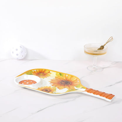 UPware Lovely Lemon Melamine Chip and Dip Snack Tray