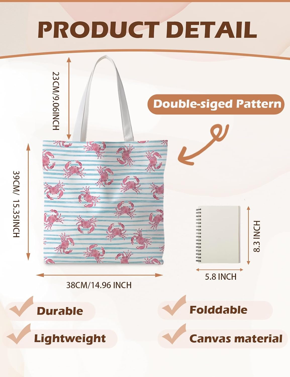 Canvas Summer Beach Tote