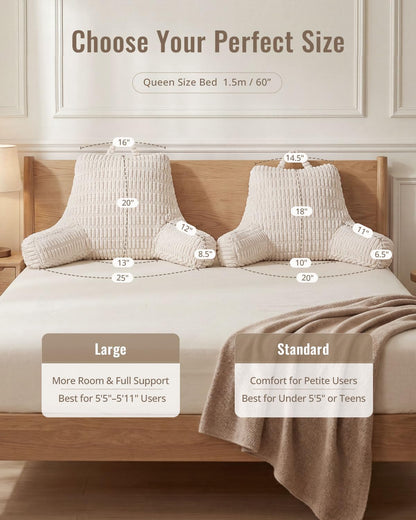 Blissful Diary Reading Pillow, Backrest Pillow with Shredded Memory Foam