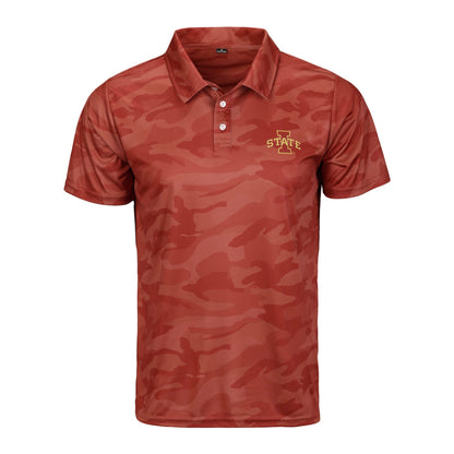 FOCO Men's NCAA College Team Logo Camo Color Polyester Polo Short Sleeve Shirt