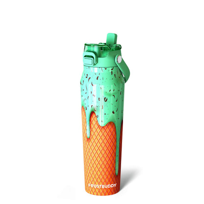 Frost Buddy 24oz Insulated Water Bottle - Straw & Chug Lid - Leak-Proof | Sip-or-chug dual lid | Ice-cold for 24+ hours | Cup-holder friendly