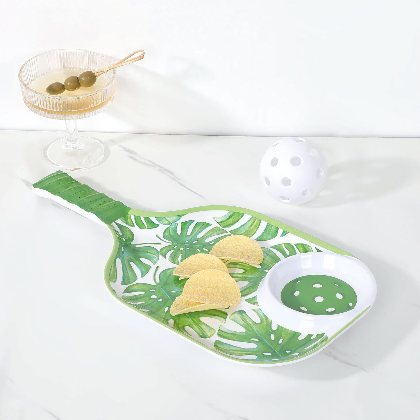UPware Lovely Lemon Melamine Chip and Dip Snack Tray