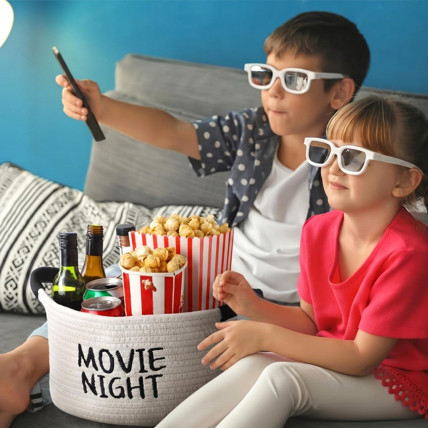 Yungyan Halloween Movie Night Supplies Snack Tray, Orange Gift Basket
