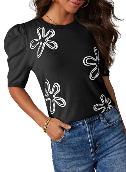 Dokotoo Women's Short Puff Sleeve Tops