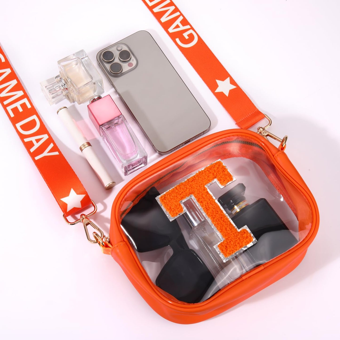 Game Day Clear Bag for Women Football Stadium Approved Clear Crossbody Purse Game Day Accessories Outfits