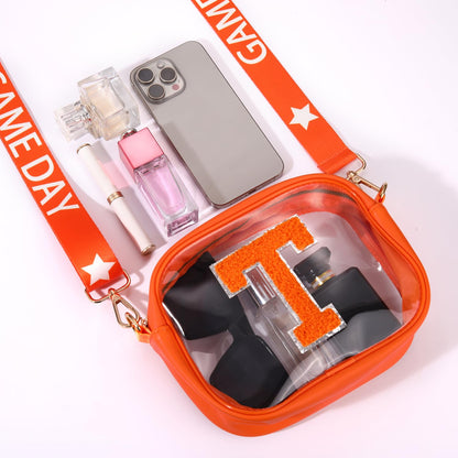 Game Day Clear Bag for Women Football Stadium Approved Clear Crossbody Purse Game Day Accessories Outfits