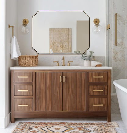 ANDY STAR Unique Rectangle Wall Mirror, 24"x32" Black Mirror, Modern Mirror with Aesthetic Scalloped Edge Design Ideal for Bathroom, Bedroom or Entryway, Thin Frame Deep 1’’