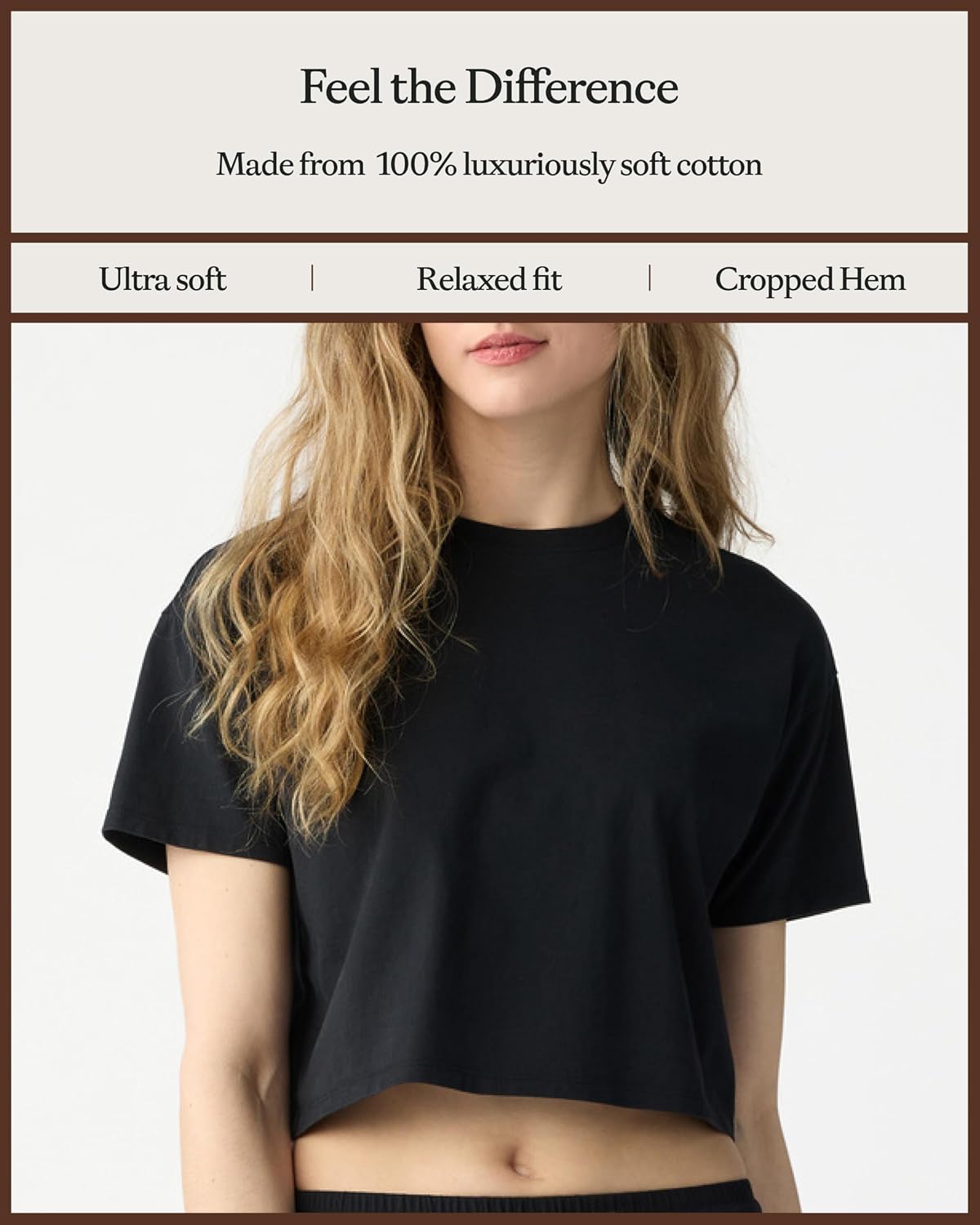 Cozy Earth Women's All Day Cropped Tee, 100% Cotton T-Shirt