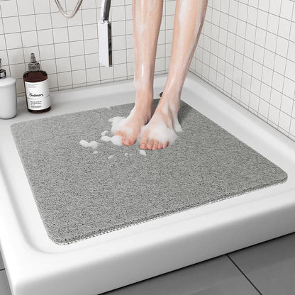 Non Slip Shower Mat, Comfortable Bath mat for Textured Surface,Quick Drying Easy Cleaning Shower Floor Mat for Wet Area,Without Suction Cups Pink 24 x 24