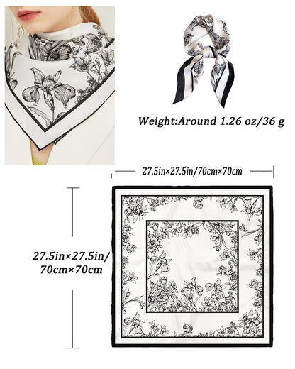 Saiusloa Neck Scarf For Womens Silky Head Scarves Hair Bandanas Square Scarf Fashion Accessories lightweight