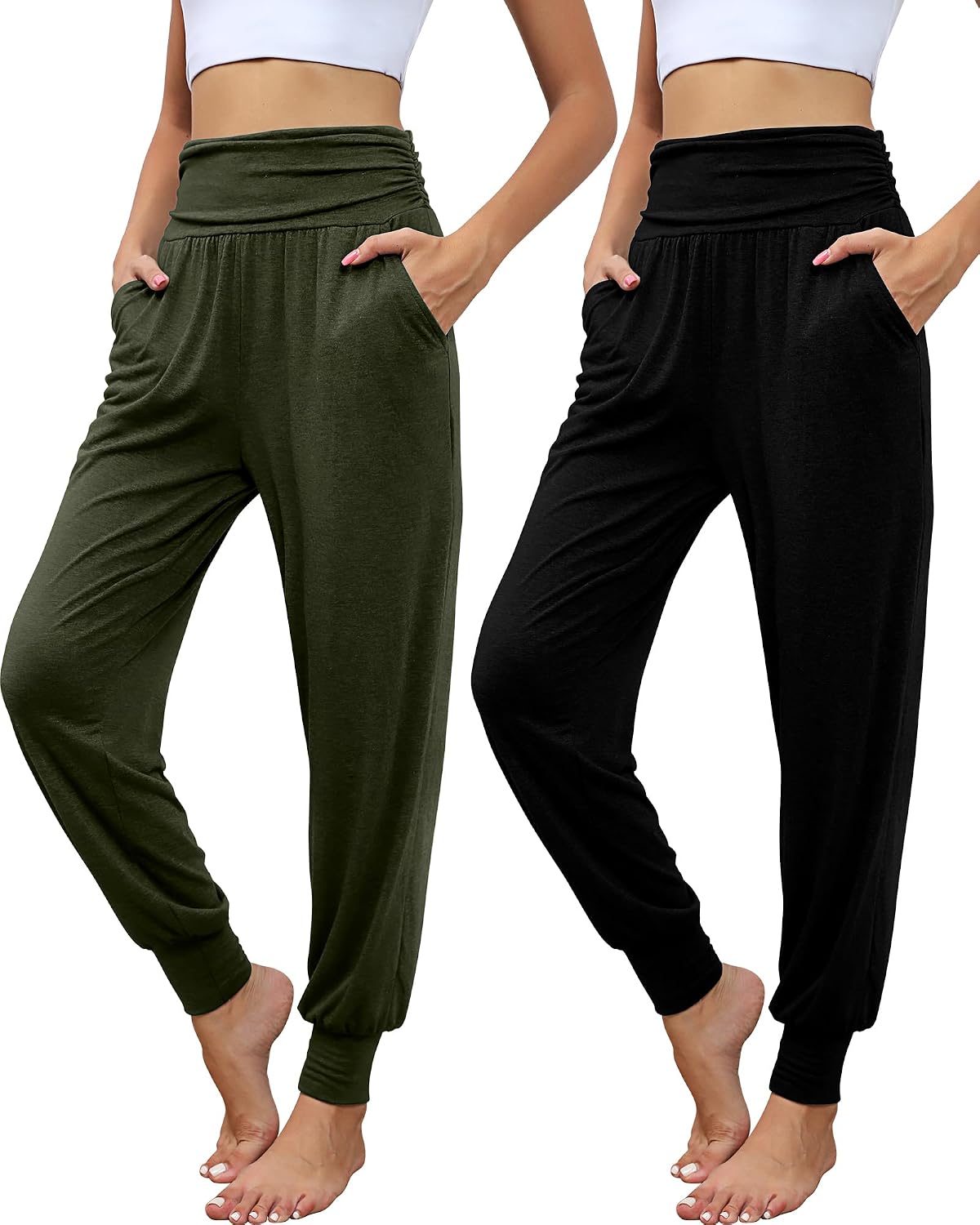Locoowai 2 Pack Women's Yoga Sweatpants with Pockets