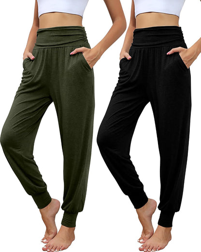 Locoowai 2 Pack Women's Yoga Sweatpants with Pockets