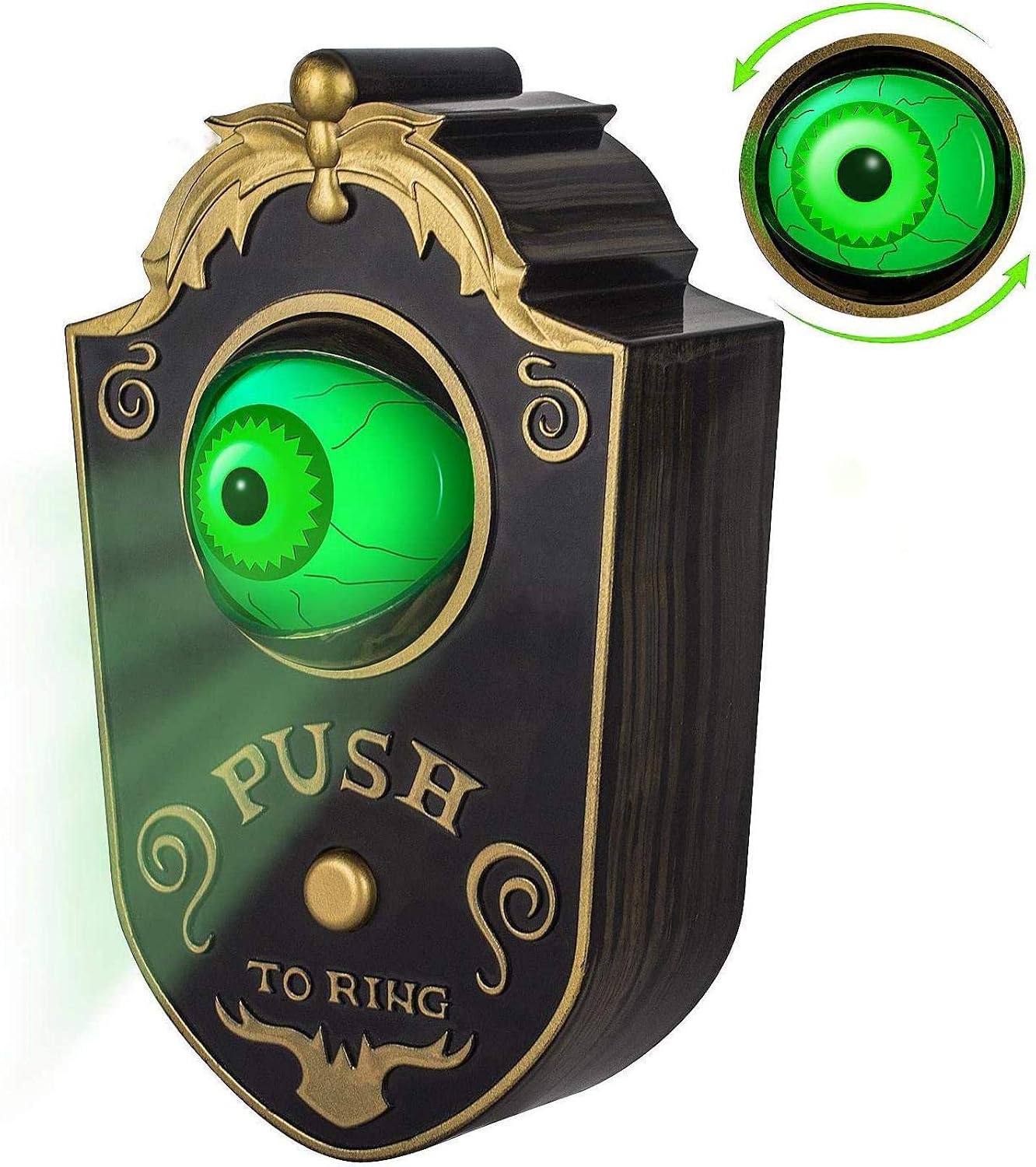 Halloween Decoration, Halloween Doorbell, Haunted Doorbell Animated Eyeball Halloween Decor with Spooky Sounds, Haunted House Halloween Prop Decoration