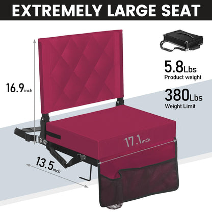Sheenive Stadium Seats with Back Support, Padded Bleacher Seat Cushion