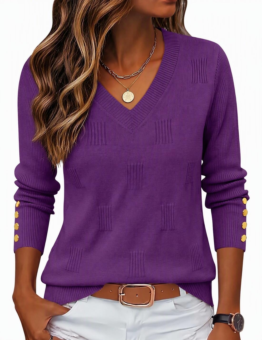 Zeagoo Womens V Neck Sweaters